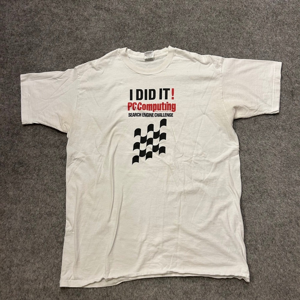 Vintage‎ PC Computing Search Engine Challenge 90s Racing T Shirt Adult XL
